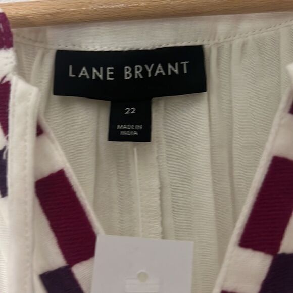 Lane Bryant Classic Split-Neck Embroidered Peasant Blouse - Picture 7 of 8